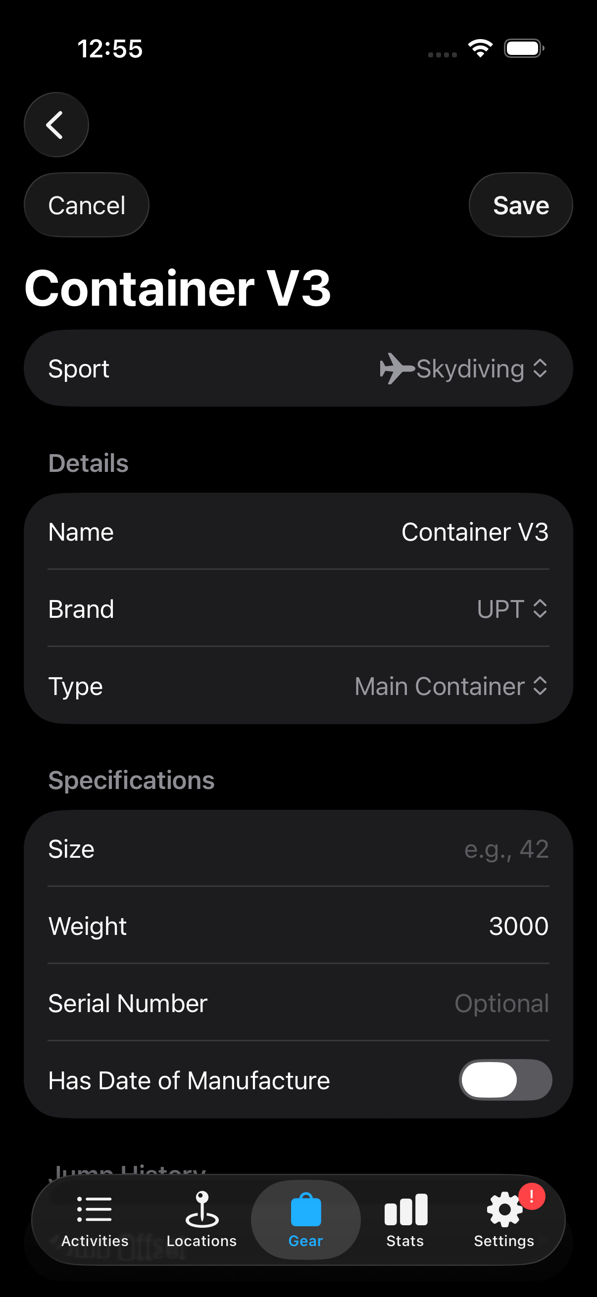 Gear details — Container V3